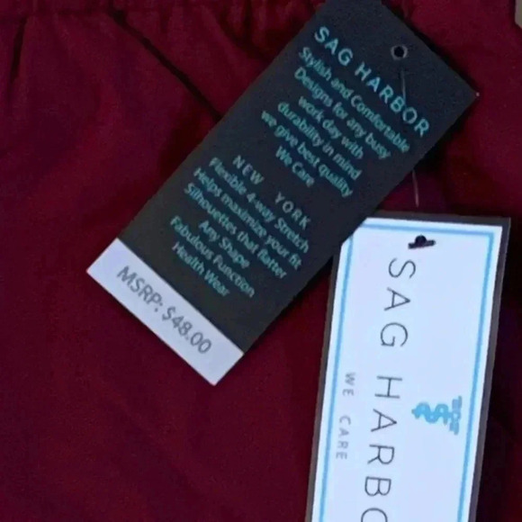 NWT Sag Harbor Scrub Top Womens Size XL Teal Green Polyester Nurse Uniform - Picture 5 of 5